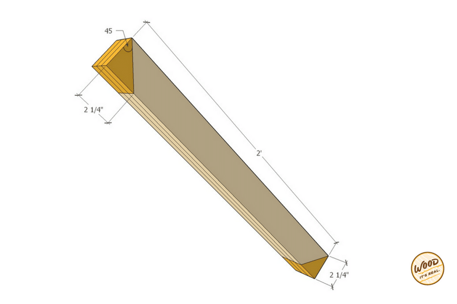 cut a 45 degree miter at both ends.