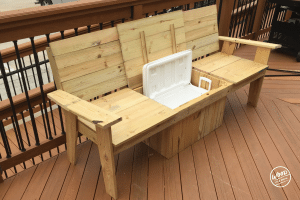 Southern Yellow Pine Cooler Bench from Wood. It's Real.