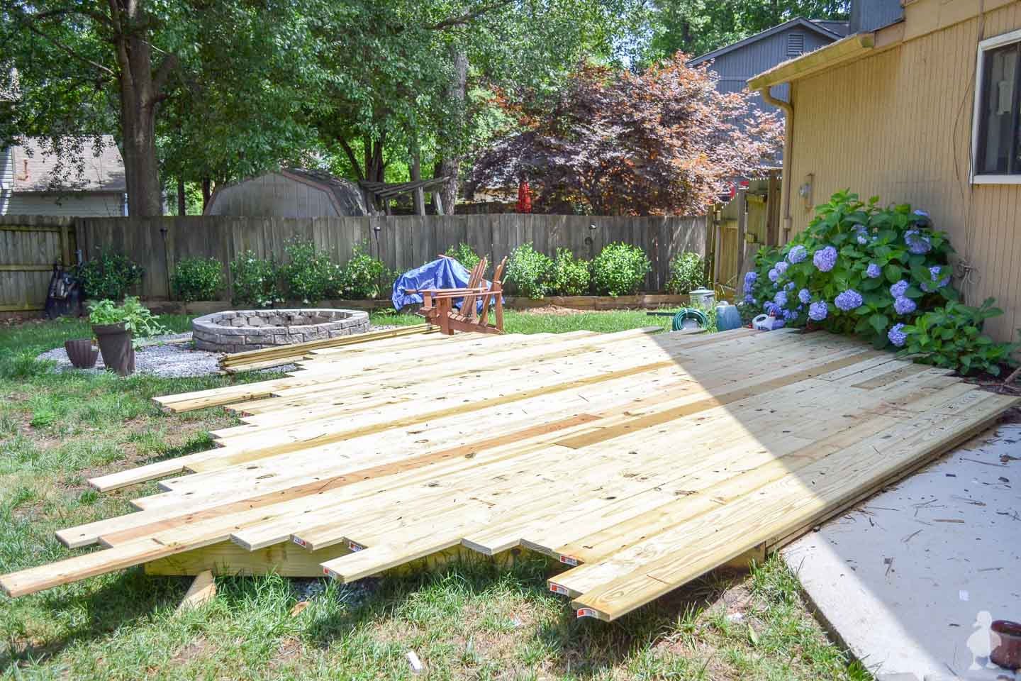 DIY Floating Deck, Part 3 Diagonal Decking Wood. It's Real.