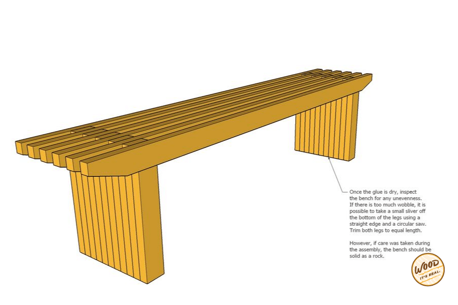 Southern Yellow Pine modern bench from Wood. It's Real.