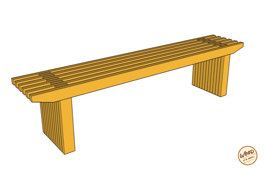 Southern Yellow Pine modern bench from Wood. It's Real.